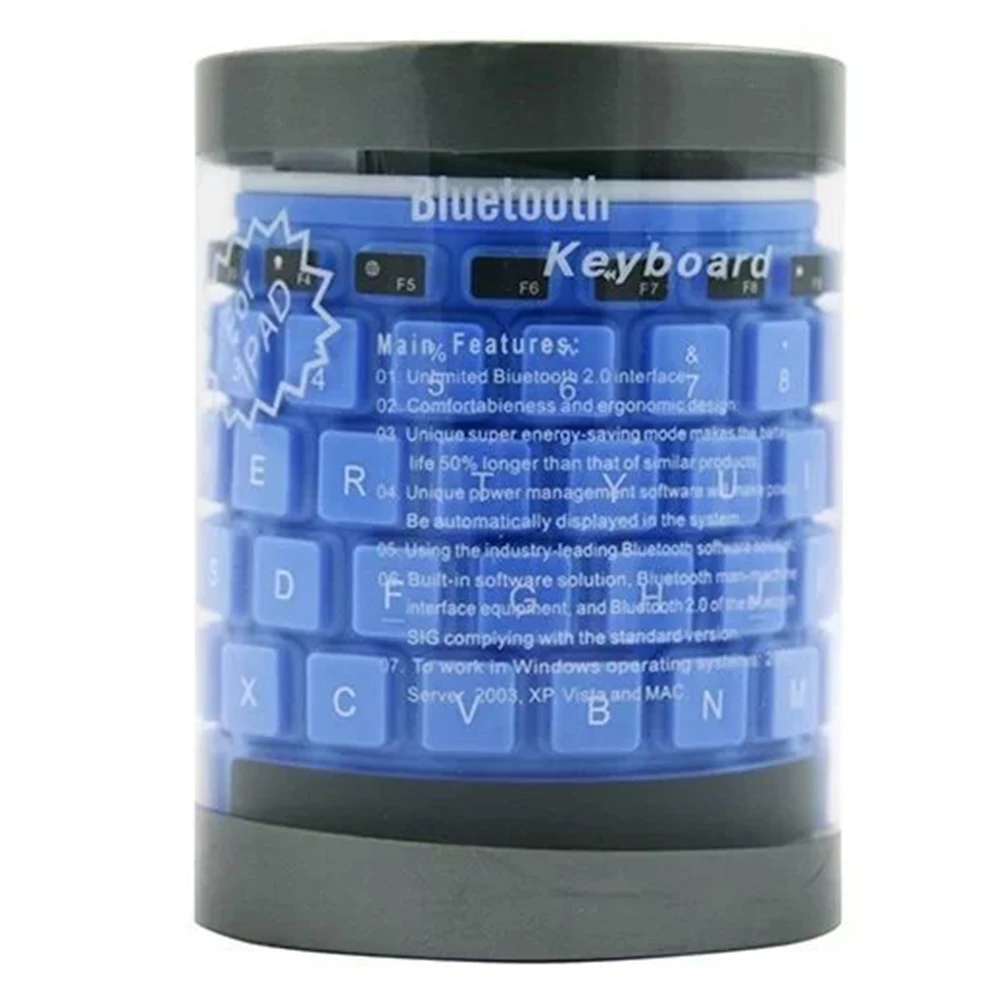 Bluetooth клавиатура перезаряжаемый ноутбук телефон силиконовый компьютер съемный низкий уровень шума беспроводной складной мягкий прочный портативный