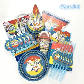 

57pcs/lot Altman Theme Party Disposable Tableware Kid Birthday Baby Shower Party Cup Plate Flag Party Decoration Supplies