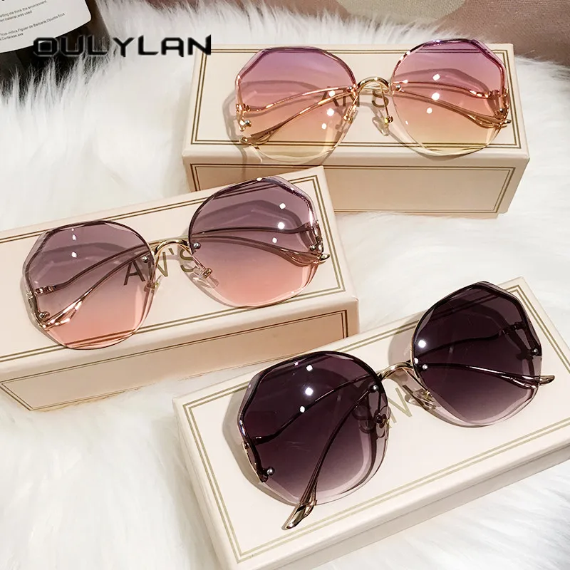 Oulylan 2022 Fashion Tea Gradient occhiali da sole donna Ocean Water Cut  lenti rifinite aste curve in metallo occhiali da sole donna UV400|Women's  Sunglasses| - AliExpress