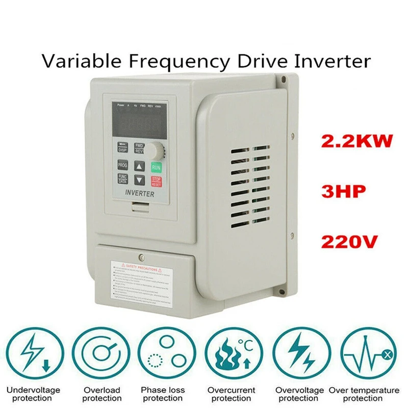 Горячая 2.2KW 3HP 220V инвертор с переменной частотой с ЧПУ VFD VSD один до 3 фаз