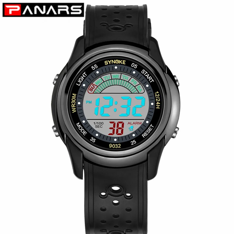 

PANARS Sports Men Digital Watches Alarm Clock Luminous LED Colorful Outdoor Sports Male Wrist Watch for Student Teenage 2019 New