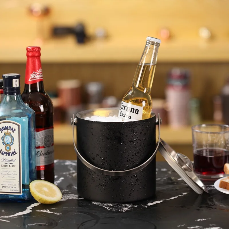 Custom Logo Metal Tin Stainless Steel Champagne Wine bar ice bucket
