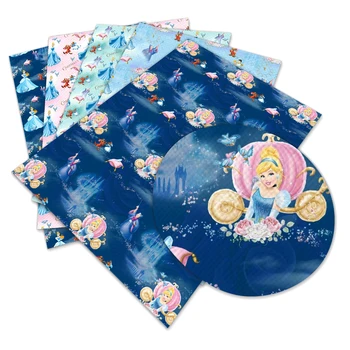 

30 cm x 136 cm Princess cartoon printed faux artificial Synthetic leather fabric DIY craft 1piece