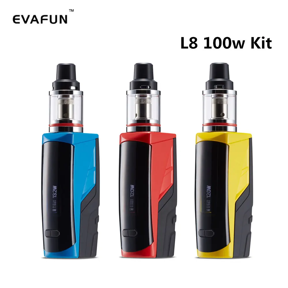 Electronic Cigarette L8 100W Vape Starter Kit with 2200mAh Built-in Battery Box Mod Top Fill&Airflow Atomizer Tank Vaper Kit