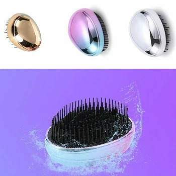 

New Hot Anti-static Hair Brush Comb Electroplate Detangling Head Massage Combs Tool SMR88