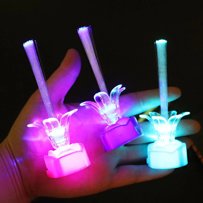 Colorful Fiber Optic LED Rose Light, Fiber Optic Lamp, Mood Novelty Lamp for Kids Toy Home Party Decoration