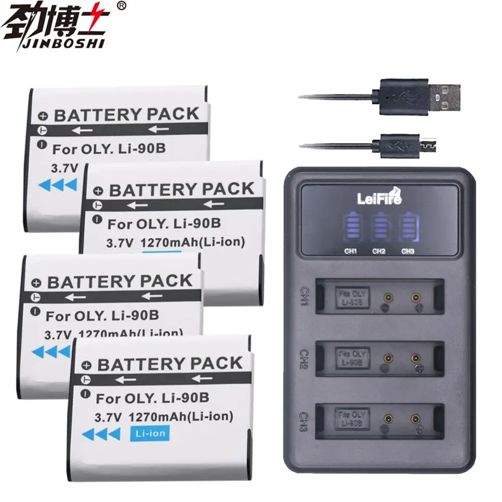 4 шт LI-90B LI 90B 92B LI-92B сменный аккумулятор+ USB зарядное устройство для Olympus Tough TG-1 iHS TG-2 iHS TG-3 TG-4 SH50 iHS SH60