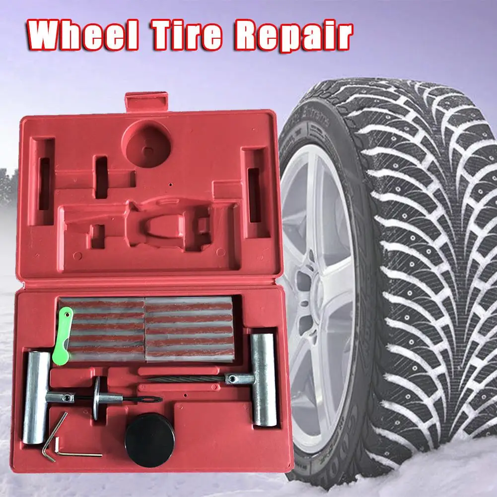 57pcs Flat Tire Repair Car Truck Motorcycle Home Plug Tire Repair Kit DIY Flat Tire Repair Car Truck Motorcycle 30x20x6cm