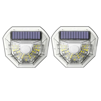 

2pcs Transparent LED Solar Wall Lamp Outdoor Waterproof Yard Garden Street Lamp Solar Floodlight Landscape Night Light