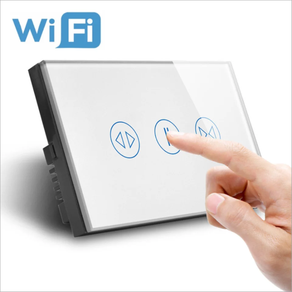 Белый Хрустальное стекло Wifi Пульт дистанционного управления Сенсорный занавес переключатель умный дом настенный сенсорный переключатель - Цвет: Белый