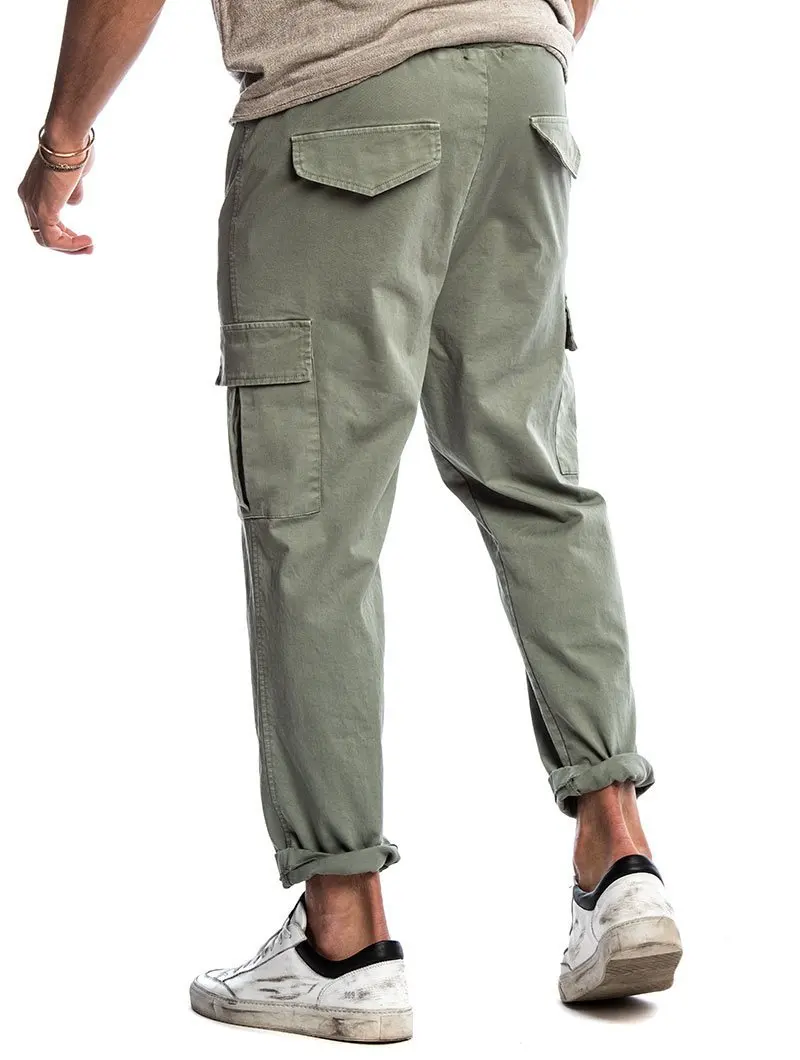 Pants Men's Casual Sport Trousers Basic Fasteners Hip Hop Large Pocket Fashion Tapered Trousers