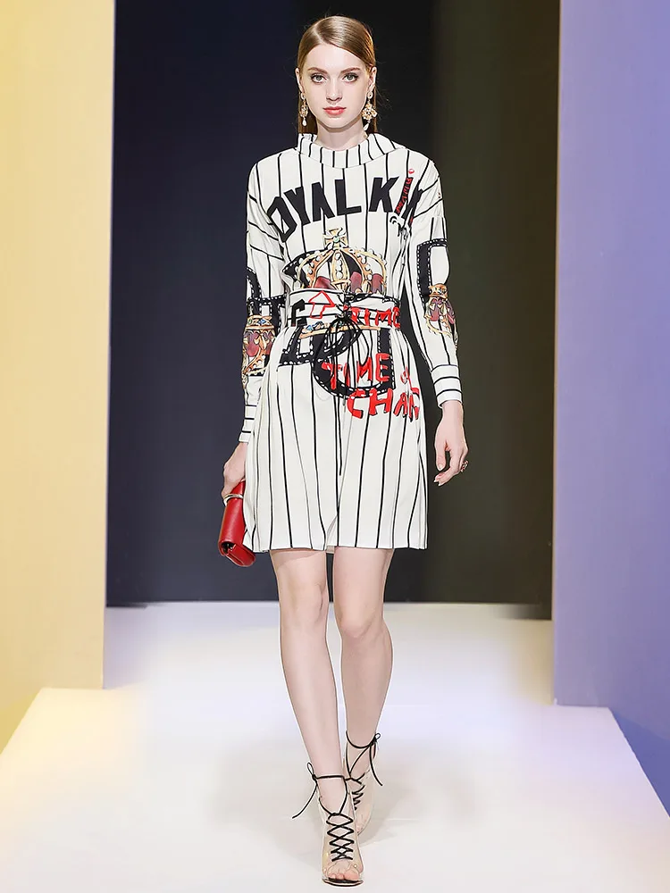 AH10185 High quality New Fashion Women spring Dress Luxury famous Brand European Design party style dress