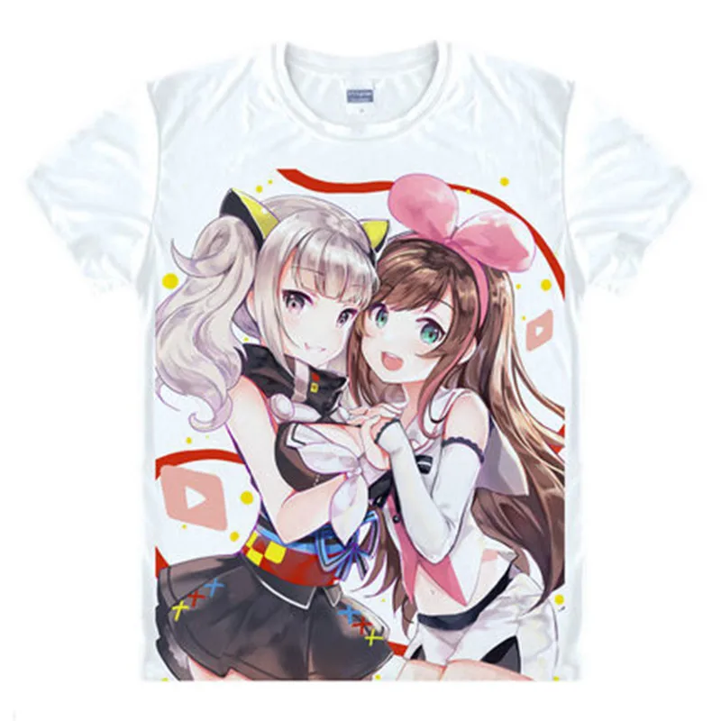 4 Kizuna футболка AI Japan Virtual YouTuber Kizuna AI Kaguya Luna Косплей рубашка Kwaii Милая дизайнерская футболка аниме певица футболка - Цвет: 4