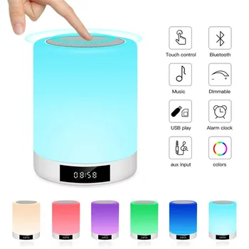 

Night Light with Bluetooth Speaker Touch Control Colors Night Light Smart Music Lamp led speaker Loudspeaker subwoofer TF Card