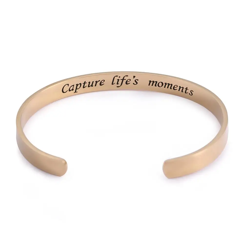 Capture-Gold My shape гравированный исцеляющий магнитный браслет женский браслет 316L нержавеющая сталь серебро золото розовое золото браслеты на запястье отличный подарок - Окраска металла: Capture-Gold