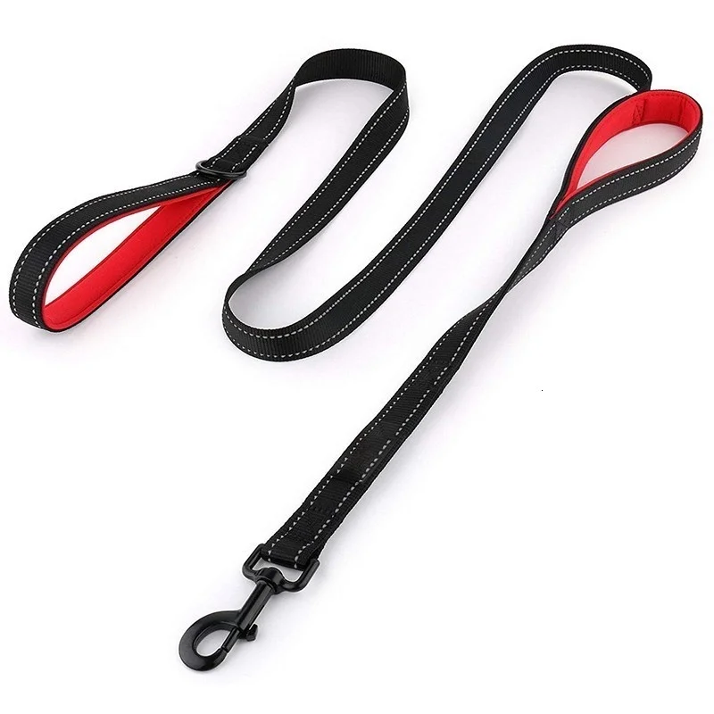 Benepaw Reflective Padded Dog Leash Two Handle Durable Small Medium Large Dog Pet Training Leash Nylon Lead 7 Colors leather dog collars