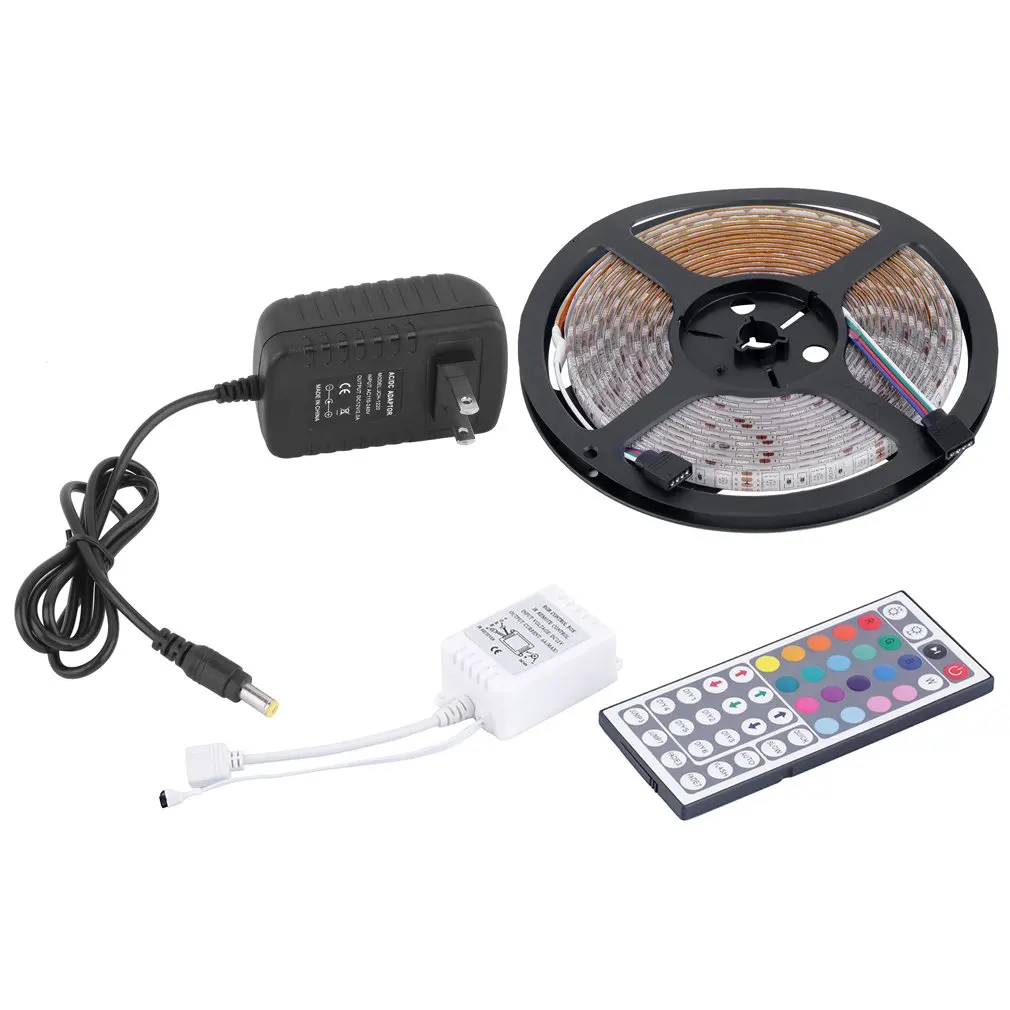 

5M 5050 RGB 300 LED Strip Light + 12V Power Supply + 44key Remote Control