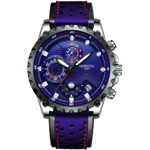 Nibosi часы Для мужчин Спорт Кварцевые часы Для мужчин s часы лучший бренд класса люкс Полный Сталь Бизнес Водонепроницаемый часы мужские наручные - Цвет: E