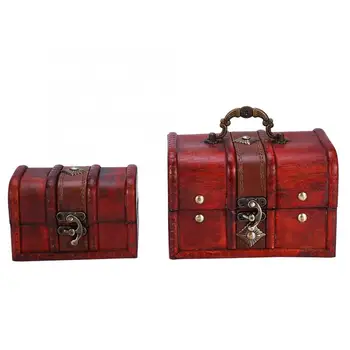 

2Pcs/Set Classical Wooden Classical Jewelry Storage Box Chest Case Organizer Better Gifts Good Jewellery Display Box 11