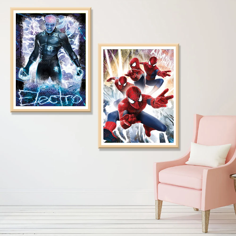 5D DIY Diamond Painting Marvel Iron Man Superhero Cartoon Cross Stitch  Embroidery Mosaic Square Round Handmade Home Decoration