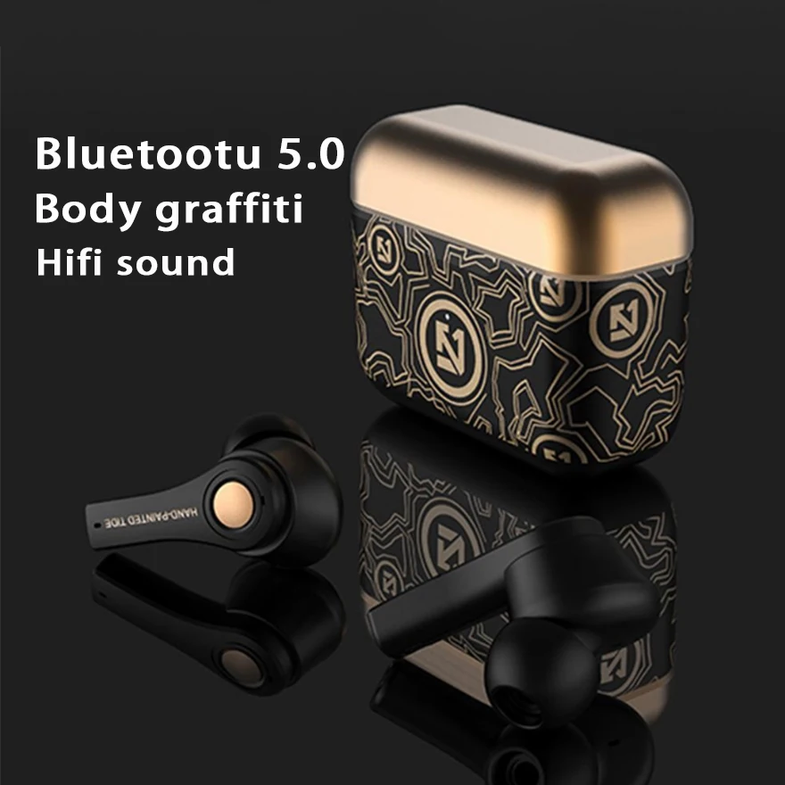 

Auriculares Bluetooth Tws Earbuds Hifi Off White Earphones Free Shipping Gamer Earphone Wireless Fone Music Wrterproof Graffiti