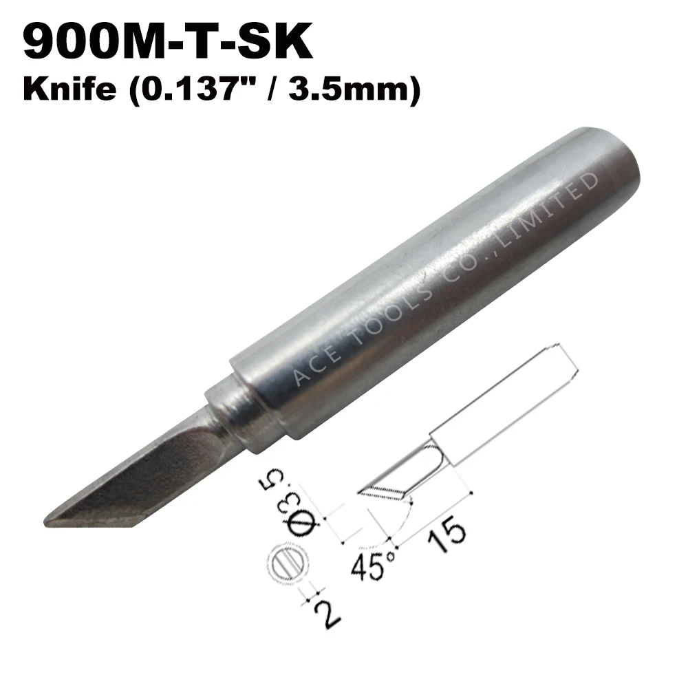 Punte Di Saldatura 900M-T-Sk Coltello 3.5Mm Per Hakko 936 907 Milwaukee M12Si-0 Radio Aka 64-053 Yihua 936 X-Tronics 3020 Punta Di Ferro