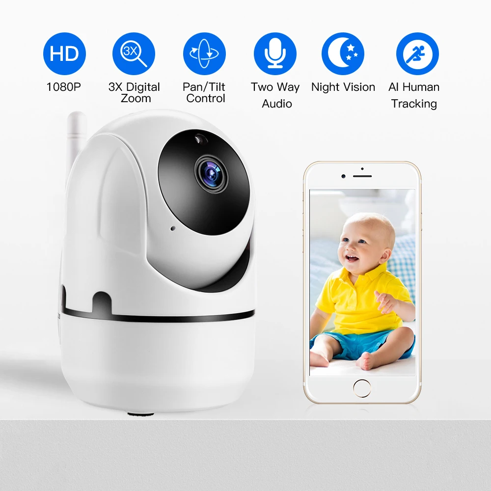 Home Security IP Camera Wireless Smart WiFi Camera WI-FI Audio Record Surveillance Baby Monitor HD Mini CCTV Camera YCC365 Cam