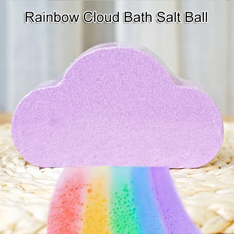 

Natural Skin Care Bath Salt Rainbow Soap Ball Skin Care Exfoliating Moisturizing Handmade Bath Bomb Bubble Massage SPA