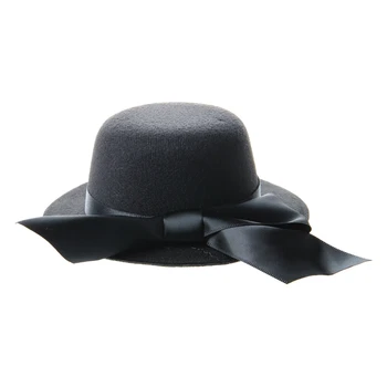 

Ladies Mini Top Hat Fascinator Burlesque Millinery w/ Bowknot - Black