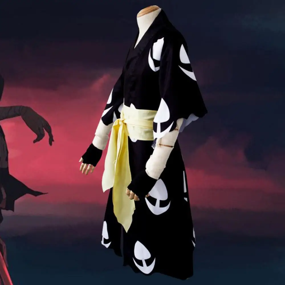 Черное кимоно Dororo Hyakkimaru Tezuka серая накидка шарф комплект одежды карнавальный