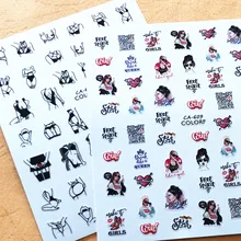 Новейшая CA-609 614 современные женские 3d наклейки для маникюра, наклейки для ногтей