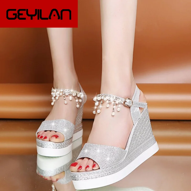 

New Summer Women's Sandals Peep-Toe Shoes Woman High-Heeled Platfroms Casual Wedges For Women High Heels