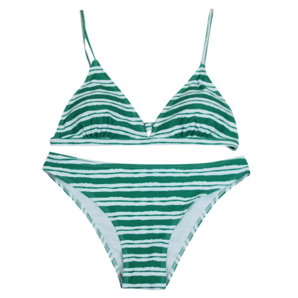 JAYCOSIN stripe print triangle bag swimwear women two-piece bikini sexy beach summer new cute low waist swimsuit fashion 