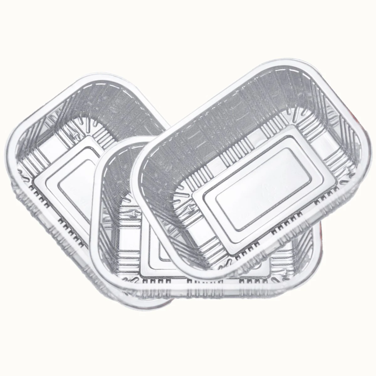 50Pcs Disposable Tray Protective Durable Transparent Eco-friendly Practical Disposable Box Plastic Tray for Home Office Children