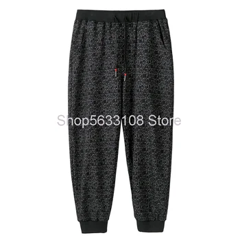 

Big Size Men's Wear Plus Fat Plus Sports Leisure Trousers Personality Printing Fat Pants Tide Fat Man Leggings Autumn