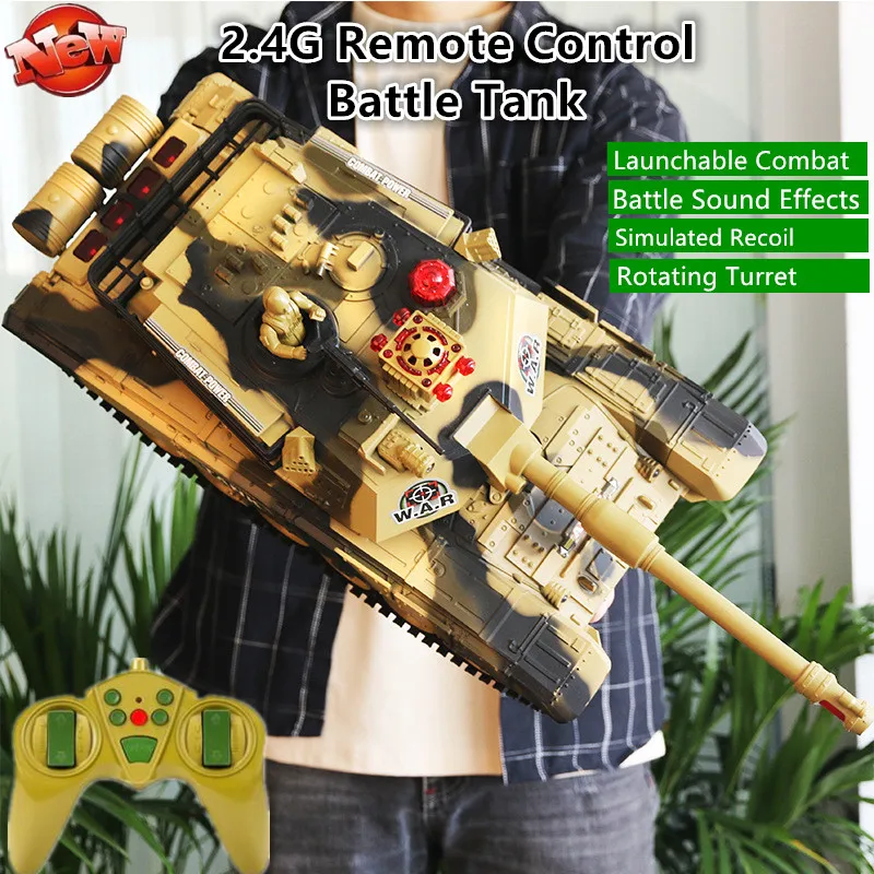 Remote Control Tank Battle RC 2.4G 33CM Can Launch Off Road Simulation