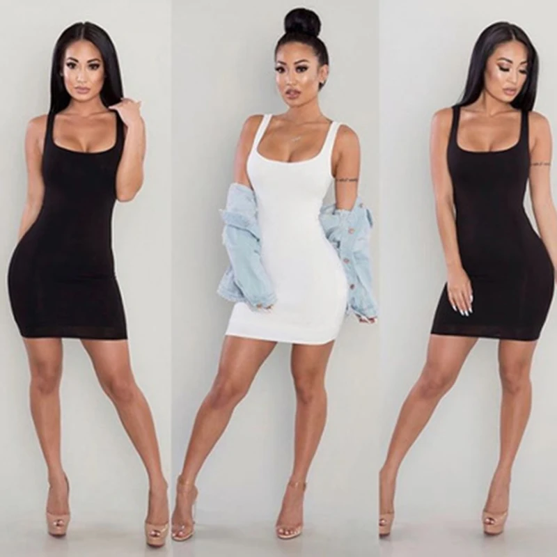CDJLFH Summer Sheath Casual Dress 2019 Women Vintage Elegant Party Dress Vestidos Black White Bodycon Dresses Backless Dress