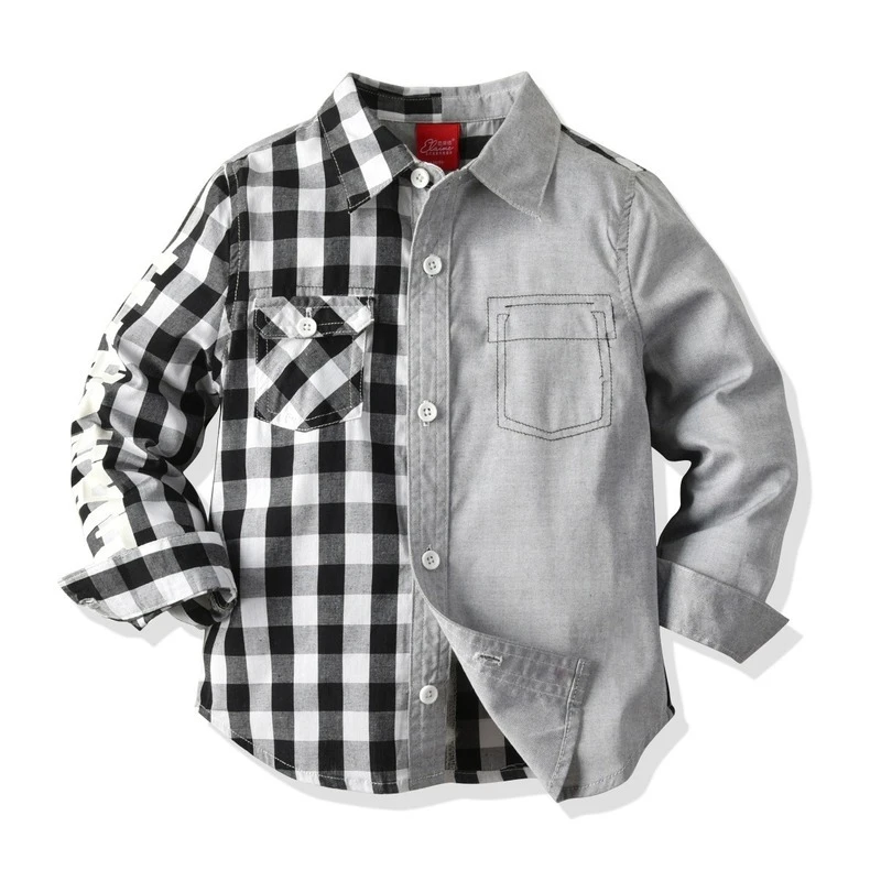 Gentleman Chemise Bebe Garcon Vetements Mode Noir Et Blanc Plaid Garcon Chemises A Manches Longues Chemises A Carreaux Chemise Garcons Enfants Vetements Aliexpress