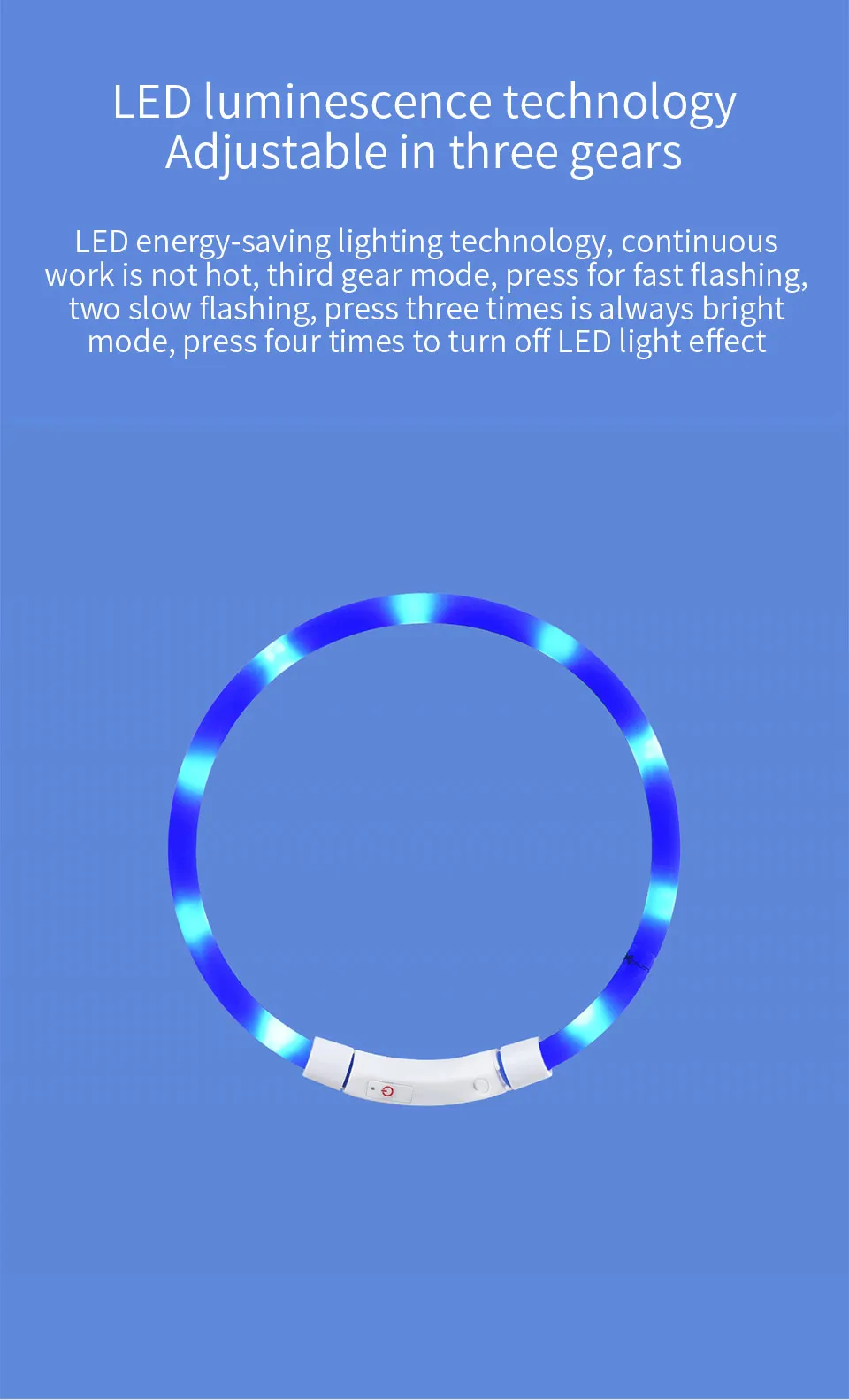 Xiaomi Mijia Pet Блестящий Воротник для прогулок в ночное время шоппинг анти-питомец потерянный Предупреждение предупреждающий свет мягкий силикон может отрезать usb зарядку
