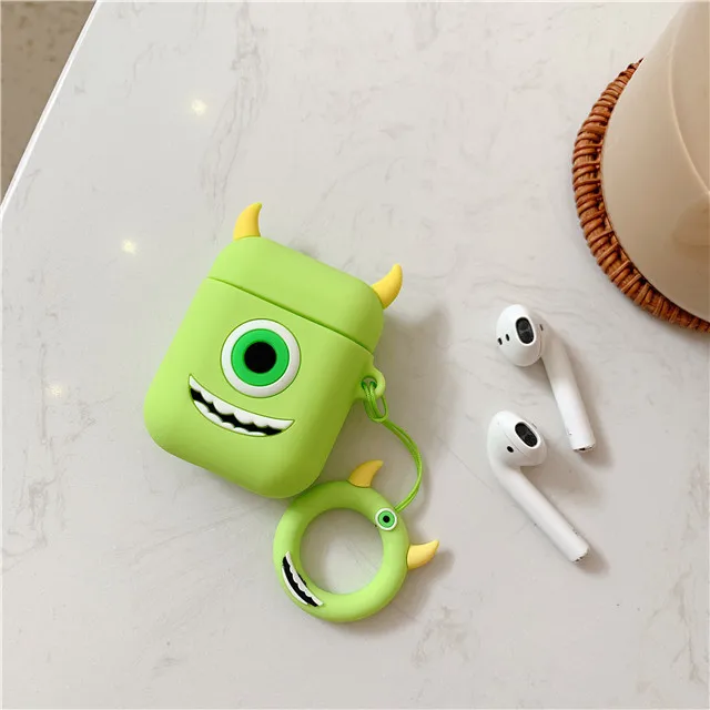 Милая мышь Монстры 3D мультфильм шаблон беспроводной Bluetooth сумка для наушников для Apple Airpods 1/2 с пальчиковым кольцом ремень для телефона