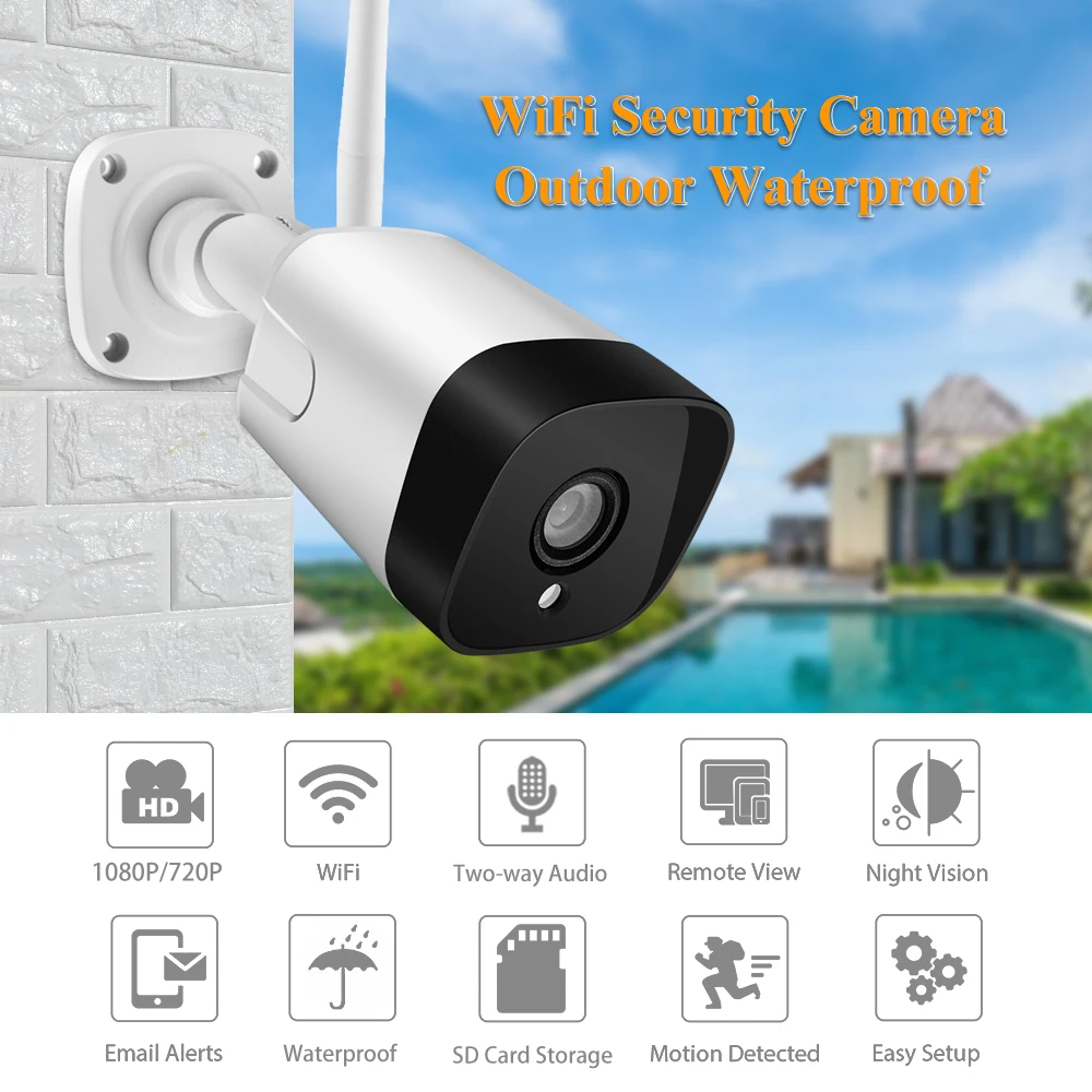 Gadinan 1080P 720P Wifi уличная IP камера водонепроницаемая 2MP Беспроводная двухсторонняя аудио запись на карту tf P2P металлическая камера безопасности