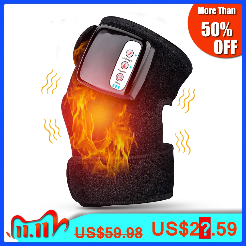 

Electric Heating Support Brace Belt Far Infrared Joint Therapy Shoulder Elbow Knee Vibrador Massager Treatment massageador Wrap