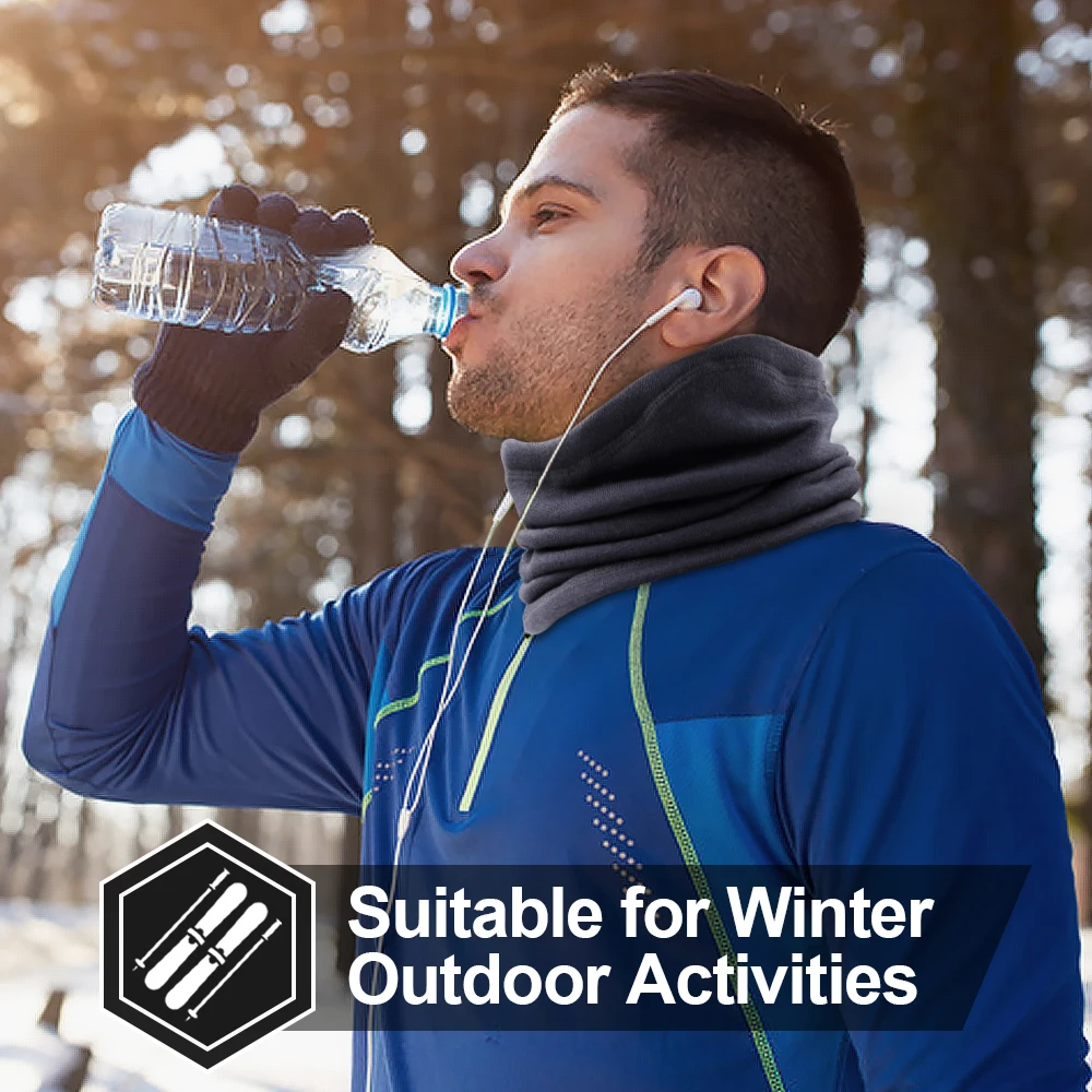 зимний Уличная спортивная тепловой повязка на шею флисовые маски теплые черные