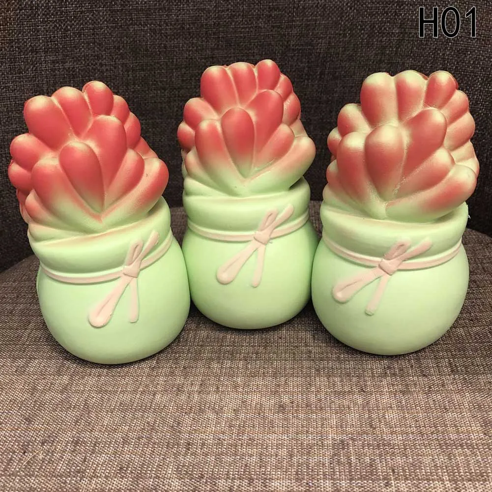 Новое поступление jumbo Kawaii зеленое мясистое растение растений торт из леденцов для сжимания медленно распрямляющаяся ремень ароматизированный хлеб детские игрушки