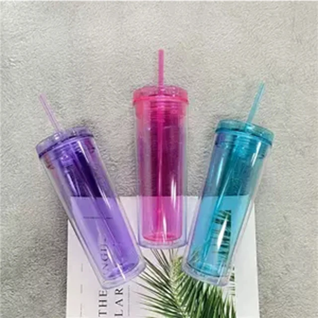 Hot Sell 450ml 650ml Reusable Plastic Double Wall Water Cup with Straw and  Lid - China Reusable Plastic Double Wall Water Cup, 16oz Double Insulated  Plastic Cups with Straws