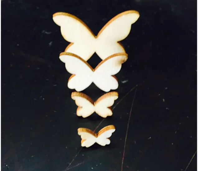 Деревянная сердце любовь сливы заплатка DIY Ручная роспись аксессуары украшения вечерние деревянные рождественские одежда и аксессуары - Цвет: butterfly