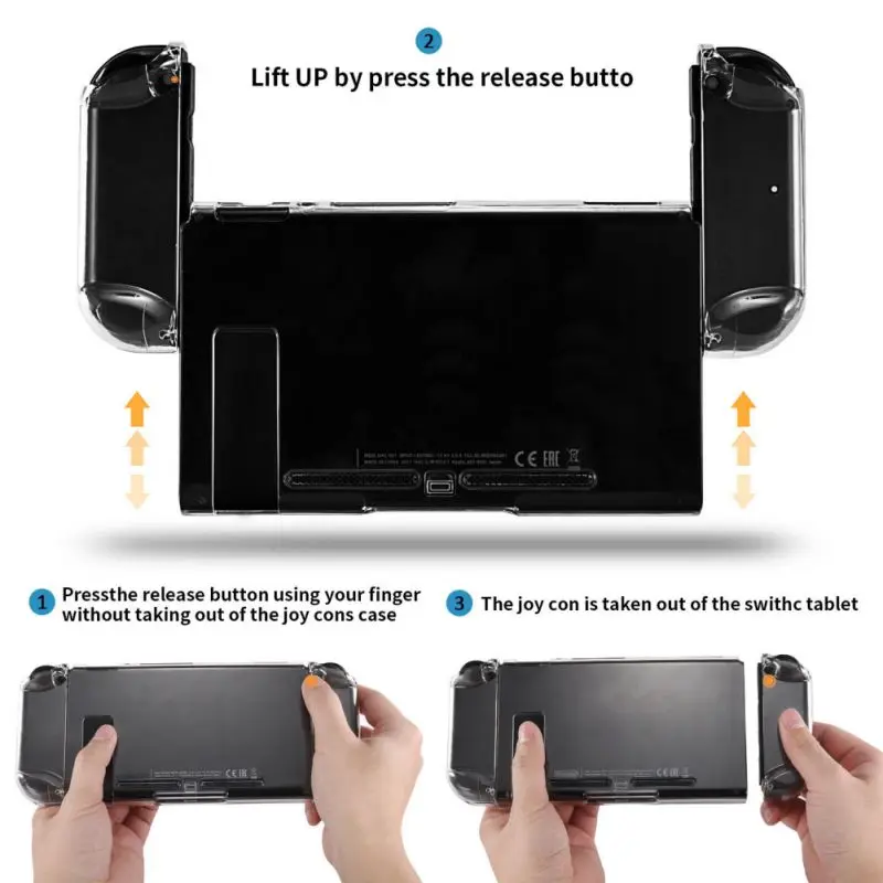Защитный чехол для джойстика для nintendo Switch, прозрачный чехол для задней панели, чехол для царапин