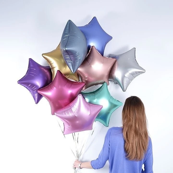 1 шт сердце и звезда 18 дюймов красочные фольгированные шары воздушные гелиевые глянцевые металлические цвета воздушные шары "сделай сам" для украшения дня рождения/свадьбы