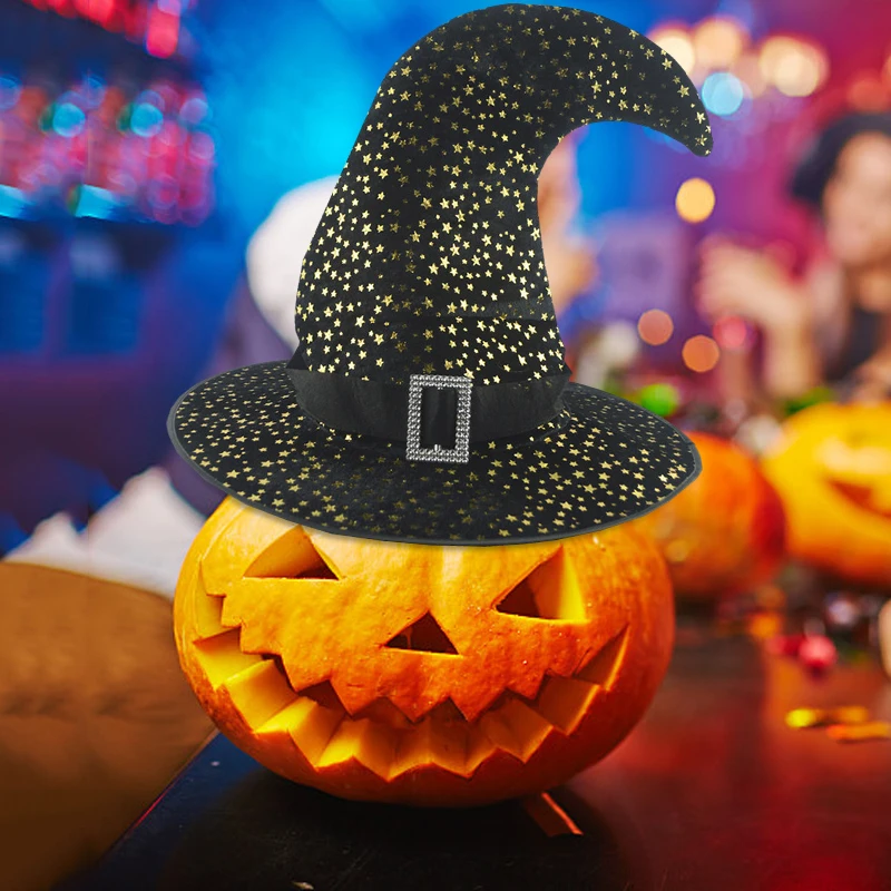 Halloween Adult Witch Hat Costume Head-wear Masquerade Wizard Hat Cosplay Decorations Party Hat Top Hats Props Fancy Dress Decor