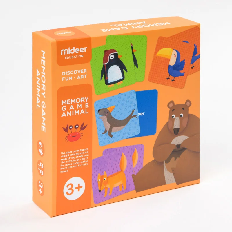 MiDeer, игрушки для карт памяти, 3-6 лет, совпадающие карты с животными, 36 шт., бумажные карты-головоломки, игрушки для родителей и детей - Цвет: Белый